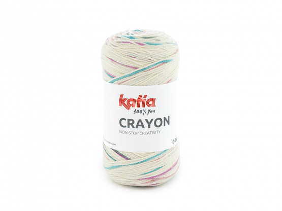 Katia Wolle Crayon Naturweiß-Rosé-Türkis