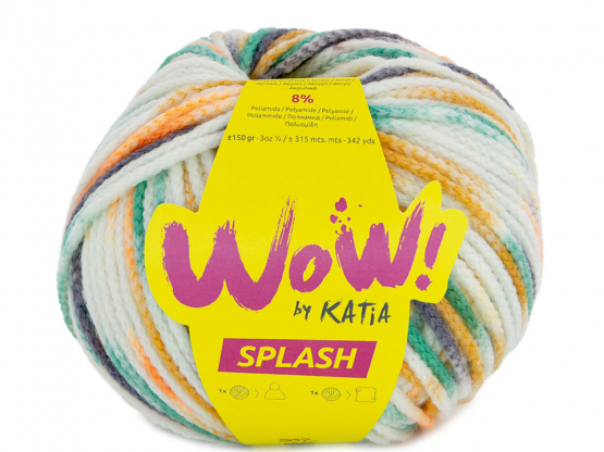 Katia WOW - SPLASH Farbe 202 grünblau-ocker-orange