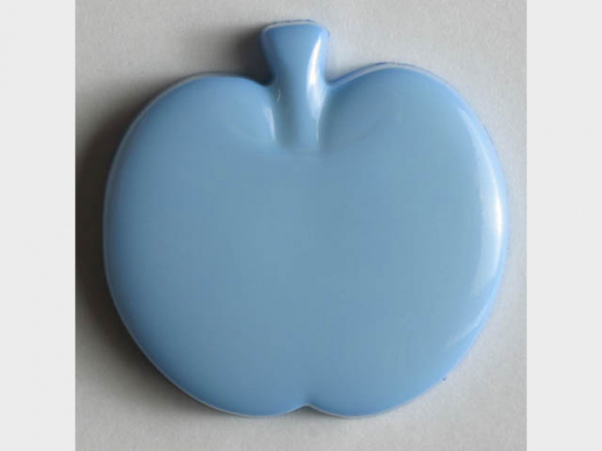 Kinderknopf in Form eines Apfels - Größe: 14mm - Farbe: blau - Art.Nr. 