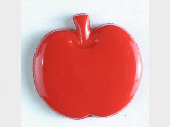 Kinderknopf in Form eines Apfels - Größe: 14mm - Farbe: rot - Art.Nr. 
