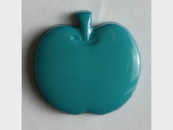 Kinderknopf in Form eines Apfels - Größe: 14mm - Farbe: grün - Art.Nr. 
