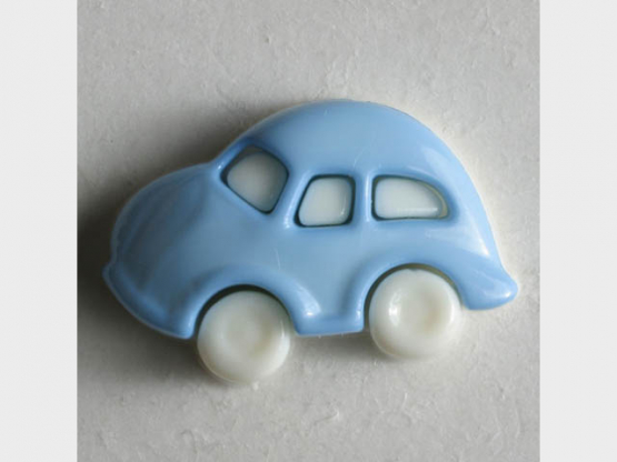 Kinderknopf in Form eines Autos - Größe: 20mm - Farbe: blau - Art.Nr. 