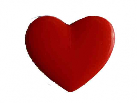 Kinderknopf in Form eines Herzes - Größe: 13mm - Farbe: rot - Art.Nr. 