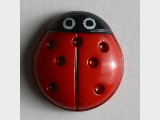 Kinderknopf in Form eines schönen Marienkäfers - Größe: 15mm - Farbe: 