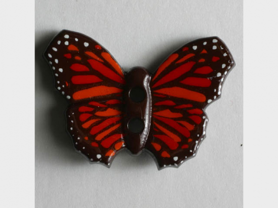 Kinderknopf in Form eines schönen bunten Schmetterlings - Größe: 28mm 