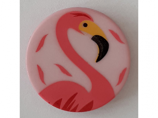 Kinderknopf mit schönem Flamingo mit Öse - Größe: 15mm - Farbe: pink - 