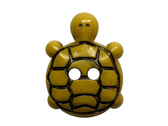 Kinderknopf Schildkröte Polyamid mit 2 Löchern -ø 18 mm gelb 