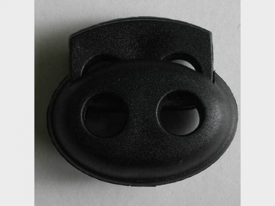 Kordelstopper oval - Größe: 18mm - Farbe: schwarz - Art.Nr. 260974 