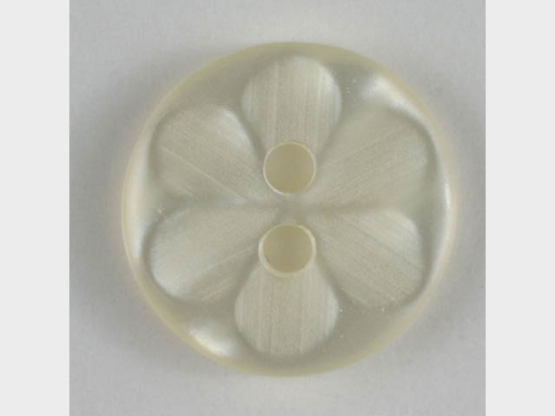 Kunststoffknopf in Blütenform - Größe: 11mm - Farbe: weiß - Art.Nr. 