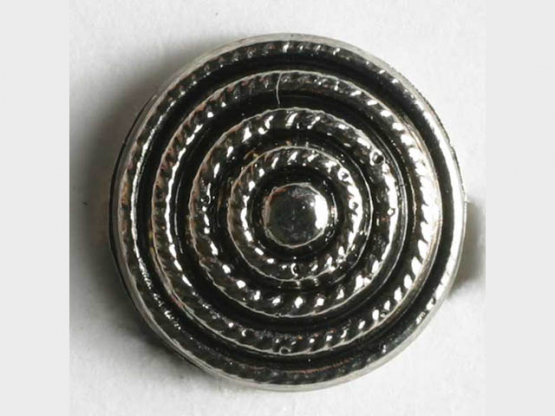 Kunststoffknopf metallisiert mit spiralförmiger Verzierung - Größe: 