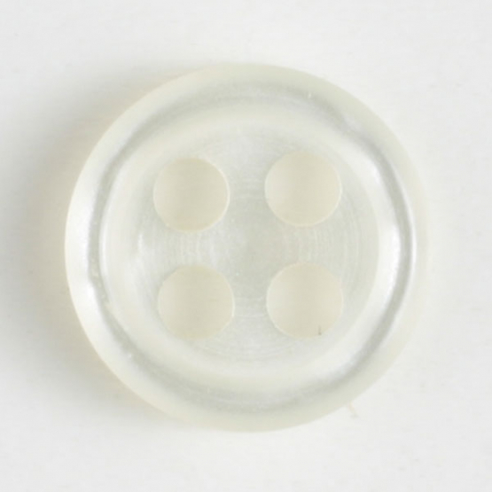 Kunststoffknopf mit 4 großen Löchern - Größe: 11mm - Farbe: weiß - 