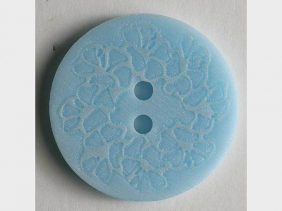 Kunststoffknopf mit dezentem Muster - Größe: 18mm - Farbe: blau - 