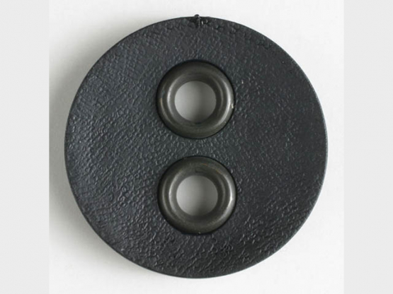 Kunststoffknopf mit Metalllöchern - Größe: 23mm - Farbe: schwarz - 
