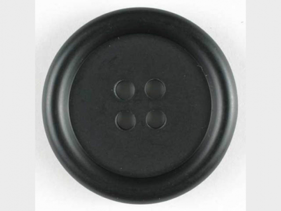 Kunststoffknopf schlicht, 4 Loch - Größe: 15mm - Farbe: schwarz - 