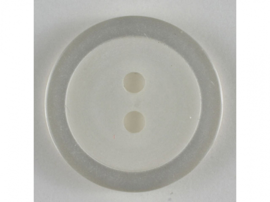 Kunststoffknopf schlicht mit Rand - Größe: 14mm - Farbe: weiß - Art.Nr. 