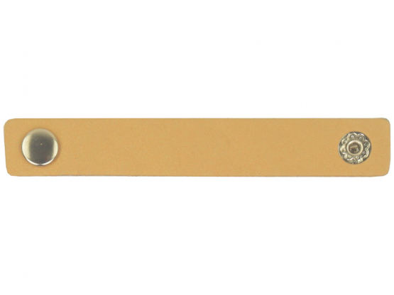 Leder Label mit Druckknopf 10x1,5 cm hellbraun 
