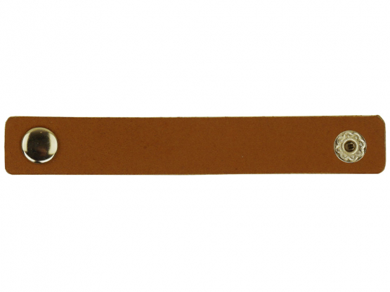 Leder Label mit Druckknopf 10x1,5 cm wisky 