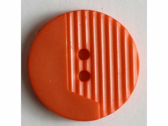 Modeknopf halbseitig gerillt, 2 Loch - Größe: 18mm - Farbe: orange - 