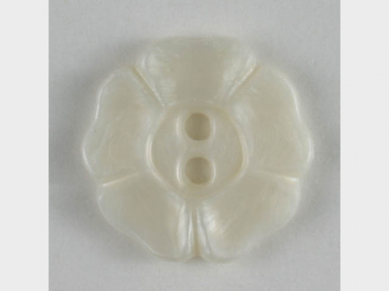 Modeknopf in hübscher Blütenform - Größe: 13mm - Farbe: weiß - Art.Nr. 