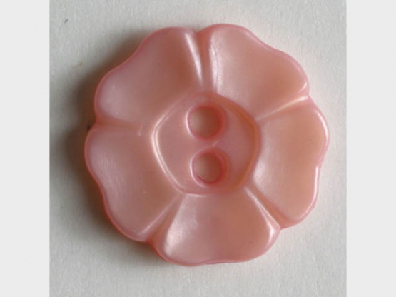Modeknopf in hübscher Blütenform - Größe: 13mm - Farbe: pink - Art.Nr. 