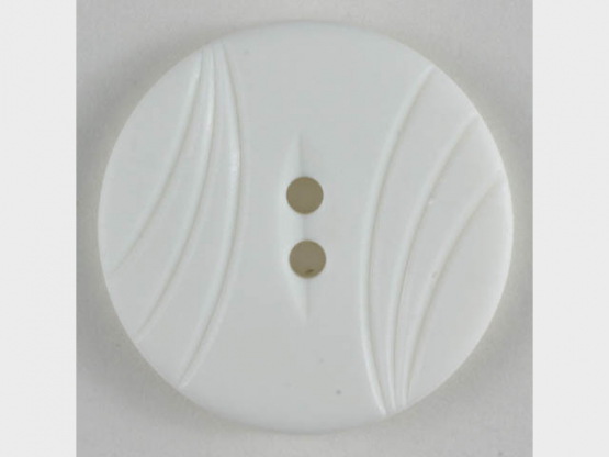 Modeknopf mit eingravierten Bögen - Größe: 23mm - Farbe: weiß - Art.Nr. 