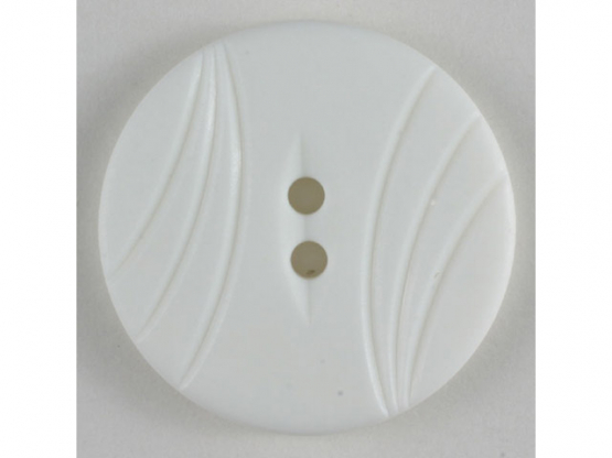 Modeknopf mit eingravierten Bögen - Größe: 18mm - Farbe: weiß - Art.Nr. 