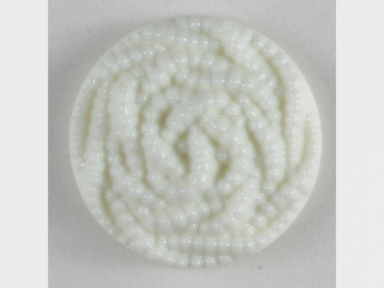 Modeknopf mit Perlenmuster - Größe: 15mm - Farbe: weiß - Art.Nr. 170022 