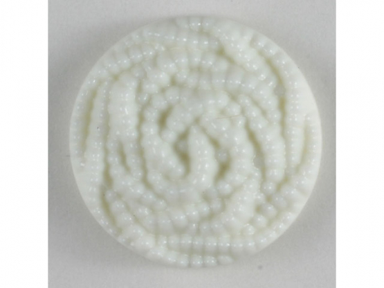 Modeknopf mit Perlenmuster - Größe: 18mm - Farbe: weiß - Art.Nr. 180022 