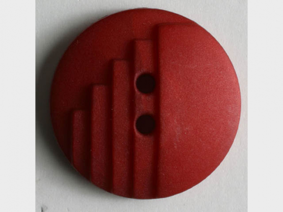 Modeknopf mit stufenförmigen Kerben, 2 Loch - Größe: 18mm - Farbe: rot - 