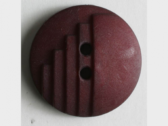 Modeknopf mit stufenförmigen Kerben, 2 Loch - Größe: 23mm - Farbe: rot - 
