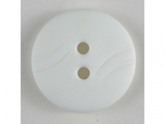 Modeknopf schlicht, 2 Loch - Größe: 15mm - Farbe: weiß - Art.Nr. 221333 