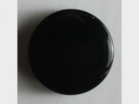 Modeknopf schlicht, glänzend - Größe: 13mm - Farbe: schwarz - 