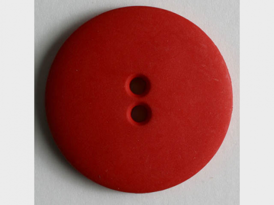 Modeknopf schlicht, matt, 2 Loch - Größe: 13mm - Farbe: rot - Art.Nr. 