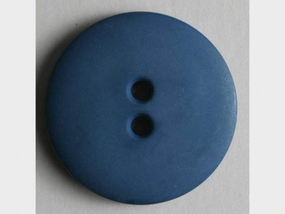 Modeknopf schlicht, matt, 2 Loch - Größe: 13mm - Farbe: blau - Art.Nr. 