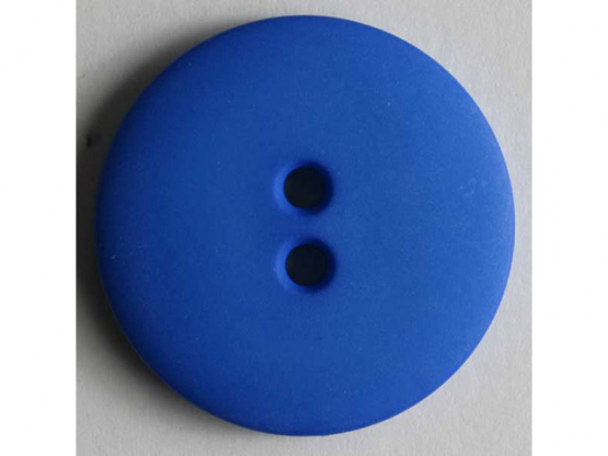 Modeknopf schlicht, matt, 2 Loch - Größe: 15mm - Farbe: blau - Art.Nr. 