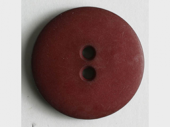 Modeknopf schlicht, matt, 2 Loch - Größe: 15mm - Farbe: rot - Art.Nr. 