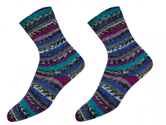 ONline Garne Sensitive Socks Farbe 54 türkis-lila-grau