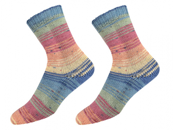 ONline Garne Sensitive Socks Farbe 65 blau-gelb-rost