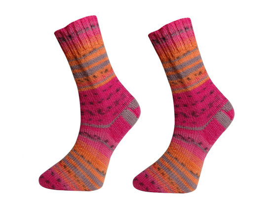 ONline Garne Sensitive Socks Farbe 88 orange-pink-taupe