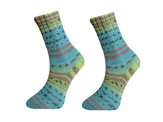ONline Garne Sensitive Socks Farbe 89  grün-blau-taupe