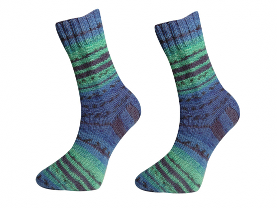 ONline Garne Sensitive Socks Farbe 91 tiefblau-grün-schwarz Farbe 91 lilatöne-schwarz