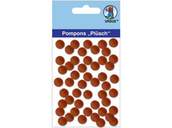 Plüsch Pompons 10 mm 65 Stück, DUNKELBRAUN