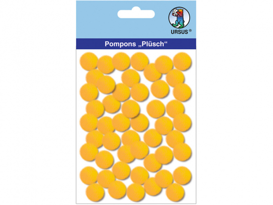 Plüsch Pompons 15 mm 60 Stück, SONNENGELB