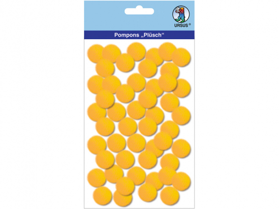 Plüsch Pompons 25 mm 35 Stück, SONNENGELB