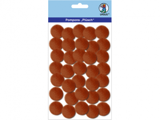 Plüsch Pompons 25 mm 35 Stück, DUNKELBRAUN