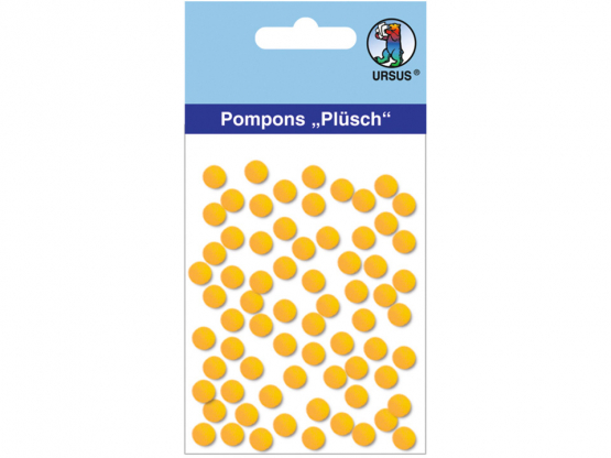 Plüsch Pompons 7 mm 70 Stück, SONNENGELB