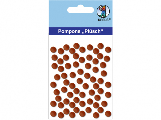 Plüsch Pompons 7 mm 70 Stück, DUNKELBRAUN