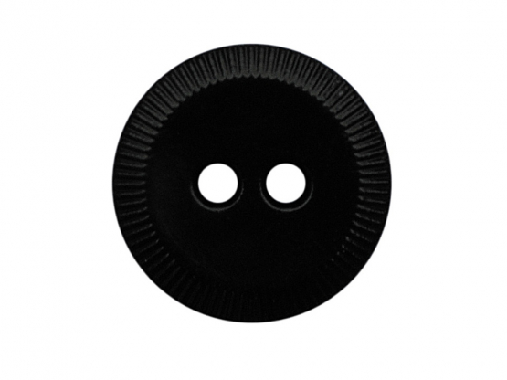 Polyamidknopf rund mit 2 Löchern - ø 13mm schwarz 