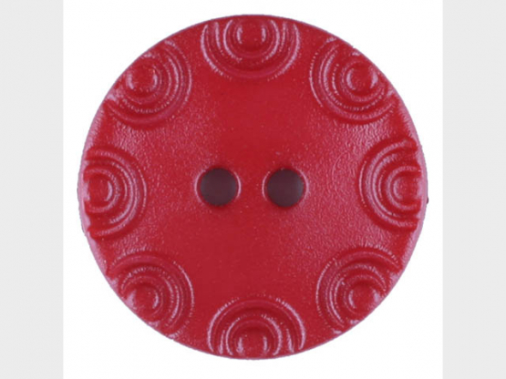 Polyamidknopf, von Kreisen umrandet, rund, 2 loch - ø 13mm - rot - 