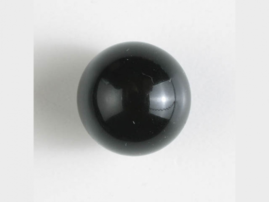Polyester-Kugelknopf mit Öse - Größe: 10mm - Farbe: schwarz - 